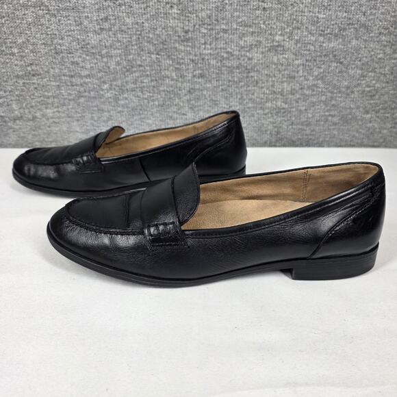 NATURALIZER WOMEN'S BLACK LEATHER MILO COMFORT LOAFERS SIZE 8.5M PENNY STYLE - Picture 2 of 13